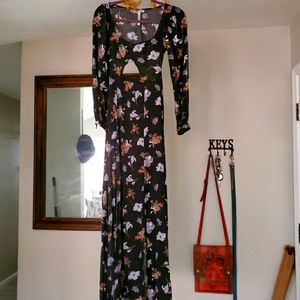 Reformed by Urban Outfitters Black Floral Maxi